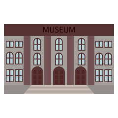 Museum building icon, vector illustration flat style design isolated on white. Colorful graphics