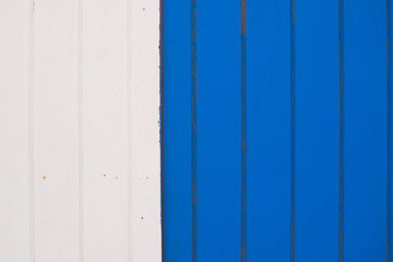 Blue and white painted wood panels