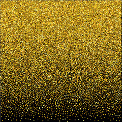 Halftone effect. Abstract vector background. Monochrome, Gold, Yellow, Black. Dust, sand, glitter.