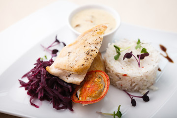Chicken breast with rice