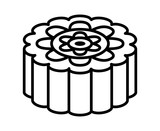 "Mooncake or moon cake for the Mid-Autumn Festival flat vector color