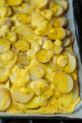 Baked potatoes wit egg and yogurt