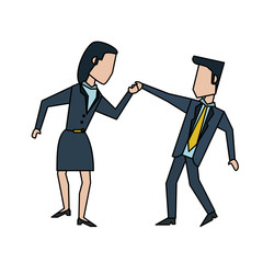 businessman and woman colleagues avatar icon image vector illustration design 