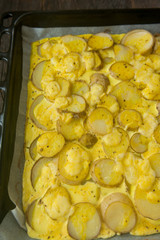 Baked potatoes wit egg and yogurt