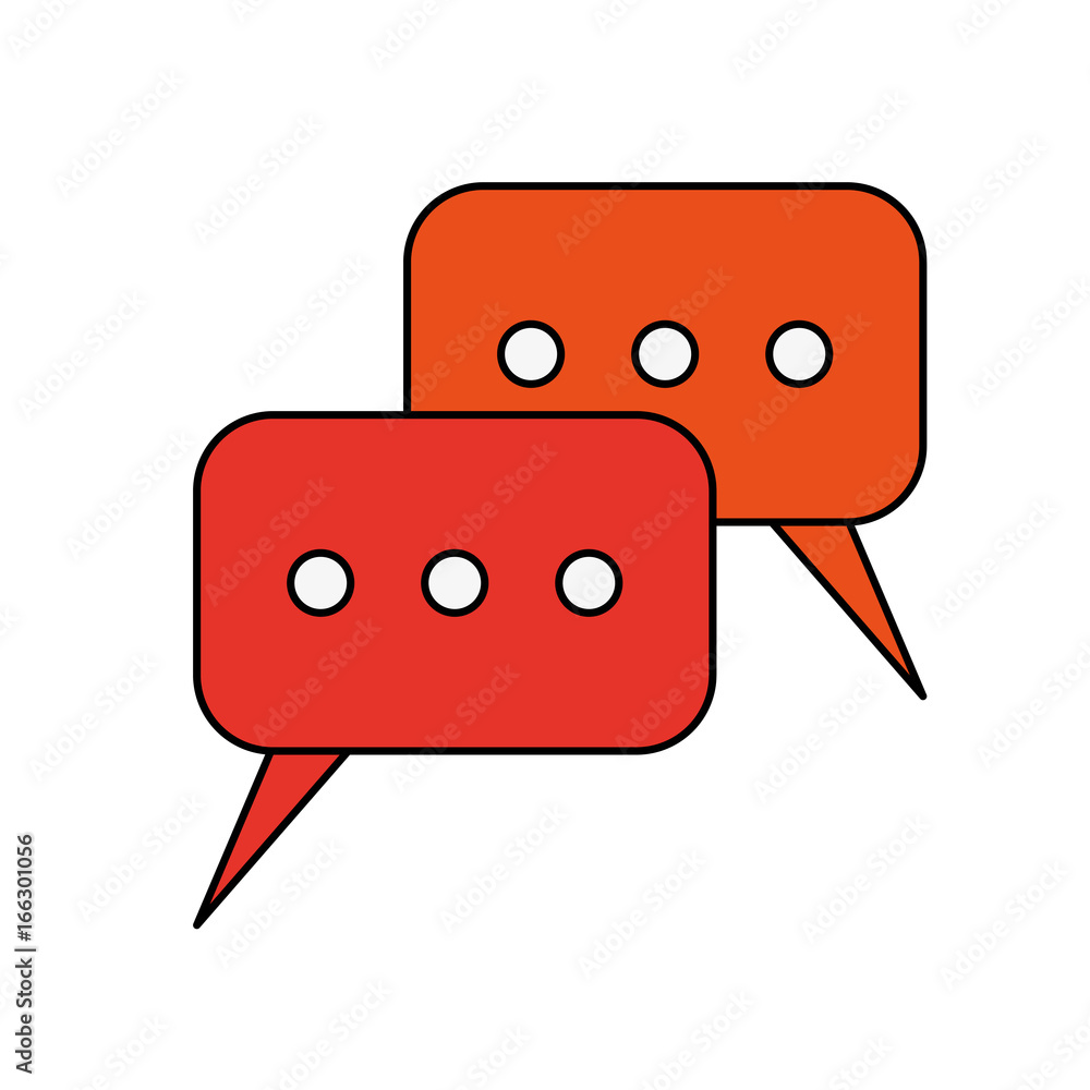 Poster instant messaging conversation bubbles icon image vector illustration design
