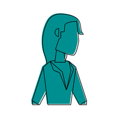 woman avatar icon image vector illustration design  blue color