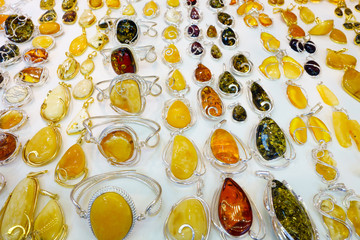 Jewelery from the Baltic amber macro