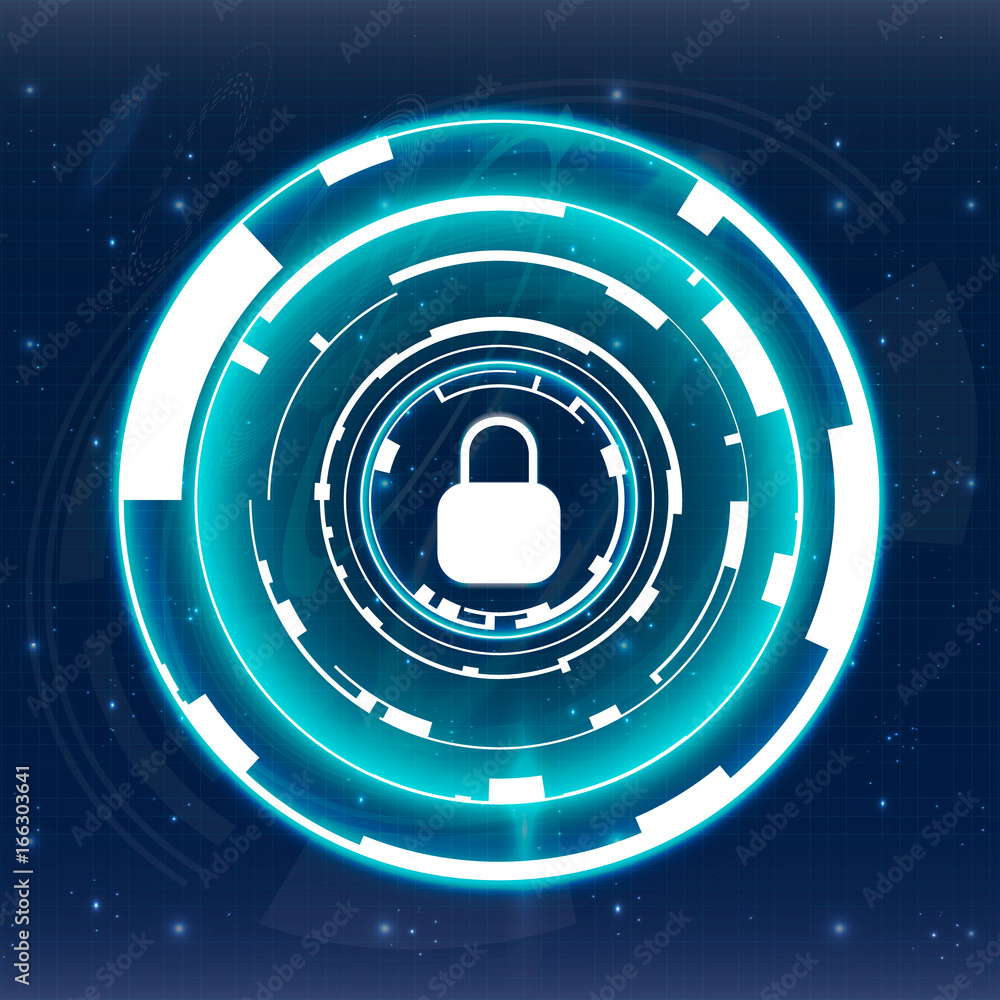 Aufkleber safety screen.futuristic user interface. abstract virtual graphic touch user interface. hud. hi-tech