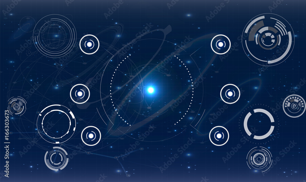 Poster hud ui for business app. futuristic user interface hud and infographic elements. abstract virtual gr