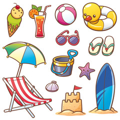 Vector illustration of Cartoon Summer Vacation