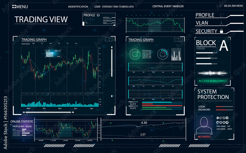 Aufkleber hud ui for business app. futuristic user interface hud and infographic elements. abstract virtual gr