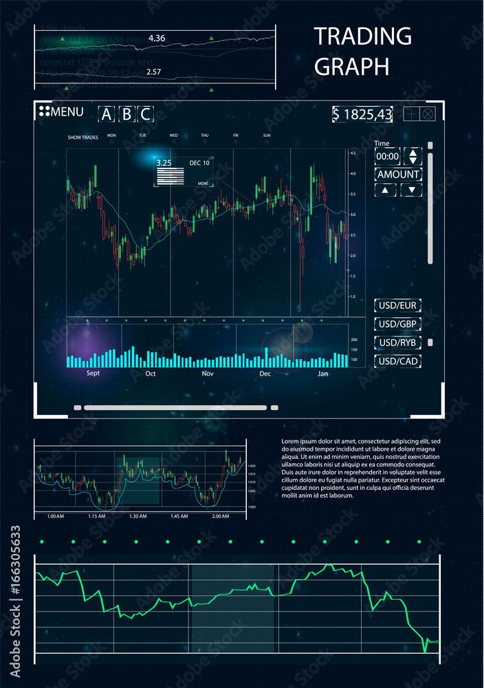 Aufkleber hud ui for business app. futuristic user interface hud and infographic elements. abstract virtual gr