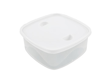 Empty containers for food isolated on white background