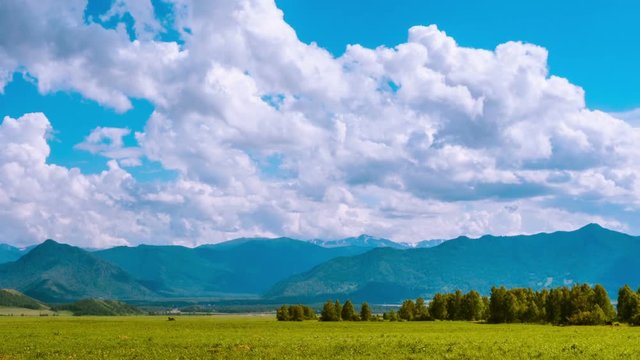 Mountains and clouds. Mountain Altai. timelapse