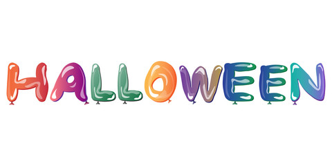 Halloween background with multicolored balloons.