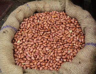 Selling nuts and dried fruits at a bazaar in India