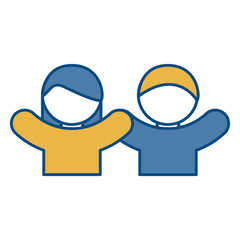 pictogram couple of woman and man icon