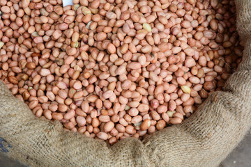 Selling nuts and dried fruits at a bazaar in India