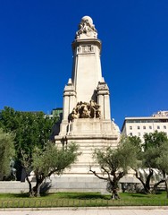 Fototapeta na wymiar Cervantes Monument , Madrid, Spain