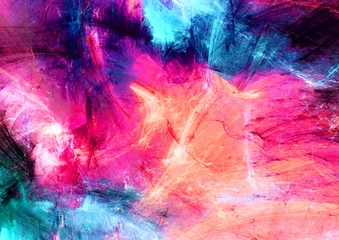 Helle künstlerische Spritzer. Abstrakte, schönere Maltextur im Memphis-Farbstil. Moderner futuristischer Hintergrund. Fraktale Grafik für kreatives Grafikdesign © Alena