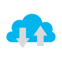 cloud computing with arrows vector illustration design