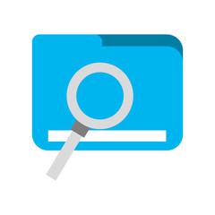 template computer with magnifying glass vector illustration design