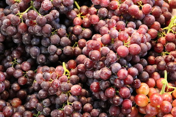 Freshly harvested red grapes on the market in Fremantle, Western Australia 