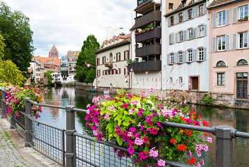 Fototapeta na wymiar La Petite France district in Strasbourg, France at summer