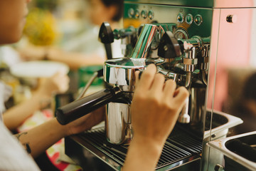 Barista Coffee Maker Machine Grinder Portafilter Concept