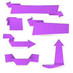 Violet origami paper banners