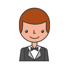 elegant man with bowntie vector illustration design