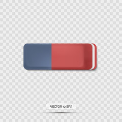 Eraser icon realistic. 3d icon. Vector illustration.