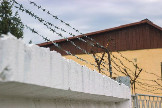 Guardrail And Wire Netting As Security System