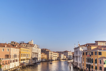 Fototapeta na wymiar Morning time on Grand canal in Venice.