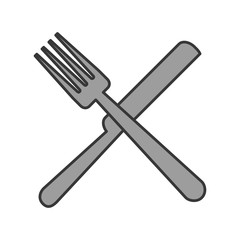 fork and knife cutlery vector illustration design