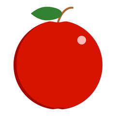 Apple fresh juicy fruit icon, vector illustration flat style design isolated on white. Colorful graphics