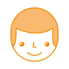 young man head avatar character vector illustration design