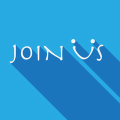 Join us text with long shadow for Hiring  talent acquisition