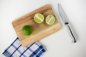 wo fresh limes on the table
