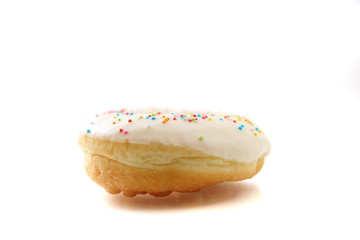 White chocolate donut isolated in white background