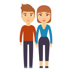 cartoon happy couple icon