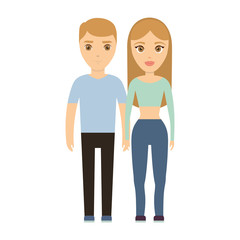 cartoon happy couple icon