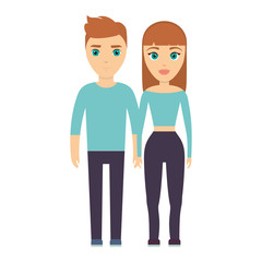 cartoon happy couple icon