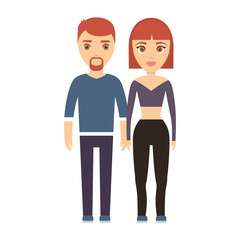 cartoon happy couple icon