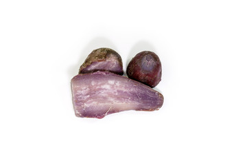 Sweet potato boiled isolated on white background