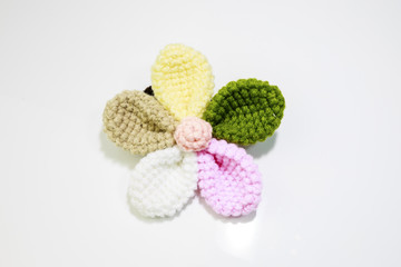 Colorful hair bands on white background