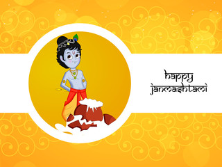 illustration of element of  hindu festival Janmashtami background.