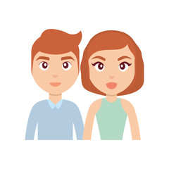 cartoon happy couple icon