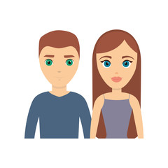 cartoon happy couple icon