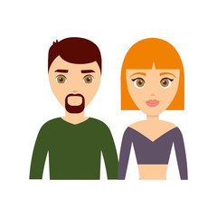 cartoon happy couple icon